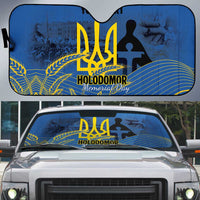 Personalized Holodomor Memorial Day Auto Sun Shade Ukrainian Trident And Wheat Remembrance - Wonder Print Shop