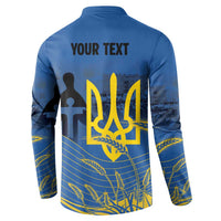 Personalized Holodomor Memorial Day Button Sweatshirt Ukrainian Trident And Wheat Remembrance - Wonder Print Shop