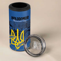 Personalized Holodomor Memorial Day 4 in 1 Can Cooler Tumbler Ukrainian Trident And Wheat Remembrance - Wonder Print Shop