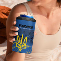 Personalized Holodomor Memorial Day 4 in 1 Can Cooler Tumbler Ukrainian Trident And Wheat Remembrance - Wonder Print Shop