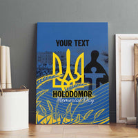 Personalized Holodomor Memorial Day Canvas Wall Art Ukrainian Trident And Wheat Remembrance - Wonder Print Shop