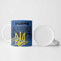 Personalized Holodomor Memorial Day Ceramic Mug Ukrainian Trident And Wheat Remembrance - Wonder Print Shop