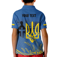 Personalized Holodomor Memorial Day Kid Polo Shirt Ukrainian Trident And Wheat Remembrance - Wonder Print Shop