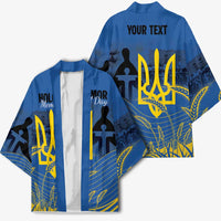 Personalized Holodomor Memorial Day Kimono Ukrainian Trident And Wheat Remembrance - Wonder Print Shop