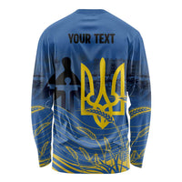Personalized Holodomor Memorial Day Long Sleeve Shirt Ukrainian Trident And Wheat Remembrance - Wonder Print Shop