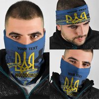 Personalized Holodomor Memorial Day Neck Gaiter Ukrainian Trident And Wheat Remembrance - Wonder Print Shop