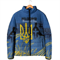Personalized Holodomor Memorial Day Padded Jacket Ukrainian Trident And Wheat Remembrance - Wonder Print Shop