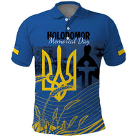 Personalized Holodomor Memorial Day Polo Shirt Ukrainian Trident And Wheat Remembrance - Wonder Print Shop