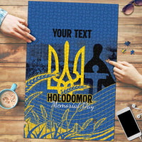 Personalized Holodomor Memorial Day Puzzle Ukrainian Trident And Wheat Remembrance - Wonder Print Shop
