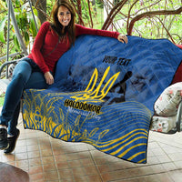 Personalized Holodomor Memorial Day Quilt Ukrainian Trident And Wheat Remembrance - Wonder Print Shop