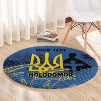 Personalized Holodomor Memorial Day Round Carpet Ukrainian Trident And Wheat Remembrance - Wonder Print Shop