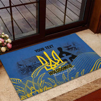 Personalized Holodomor Memorial Day Rubber Doormat Ukrainian Trident And Wheat Remembrance - Wonder Print Shop