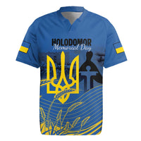 Personalized Holodomor Memorial Day Rugby Jersey Ukrainian Trident And Wheat Remembrance - Wonder Print Shop