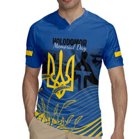 Personalized Holodomor Memorial Day Rugby Jersey Ukrainian Trident And Wheat Remembrance - Wonder Print Shop