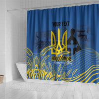 Personalized Holodomor Memorial Day Shower Curtain Ukrainian Trident And Wheat Remembrance - Wonder Print Shop