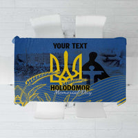 Personalized Holodomor Memorial Day Tablecloth Ukrainian Trident And Wheat Remembrance - Wonder Print Shop