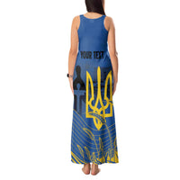 Personalized Holodomor Memorial Day Tank Maxi Dress Ukrainian Trident And Wheat Remembrance - Wonder Print Shop