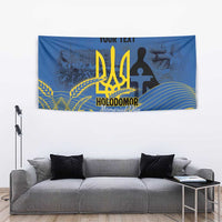 Personalized Holodomor Memorial Day Tapestry Ukrainian Trident And Wheat Remembrance - Wonder Print Shop