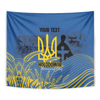Personalized Holodomor Memorial Day Tapestry Ukrainian Trident And Wheat Remembrance - Wonder Print Shop