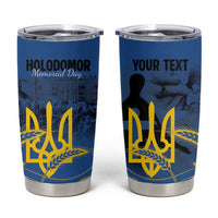 Personalized Holodomor Memorial Day Tumbler Cup Ukrainian Trident And Wheat Remembrance - Wonder Print Shop