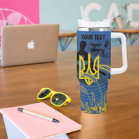 Personalized Holodomor Memorial Day Tumbler With Handle Ukrainian Trident And Wheat Remembrance - Wonder Print Shop