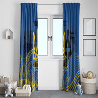 Personalized Holodomor Memorial Day Window Curtain Ukrainian Trident And Wheat Remembrance - Wonder Print Shop