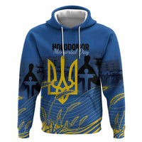 Personalized Holodomor Memorial Day Zip Hoodie Ukrainian Trident And Wheat Remembrance - Wonder Print Shop