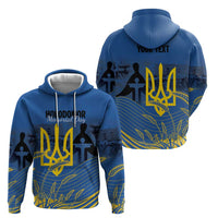 Personalized Holodomor Memorial Day Zip Hoodie Ukrainian Trident And Wheat Remembrance - Wonder Print Shop