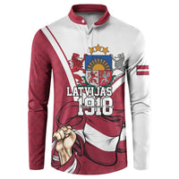 Personalized Latvia Independence Day Button Sweatshirt 18th November 1918 - Wonder Print Shop