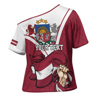 Personalized Latvia Independence Day Cross Shoulder Shirt 18th November 1918 - Wonder Print Shop
