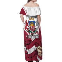 Personalized Latvia Independence Day Family Matching Off Shoulder Maxi Dress and Hawaiian Shirt 18th November 1918 - Wonder Print Shop