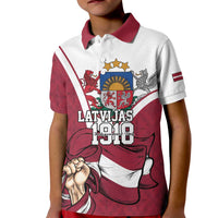 Personalized Latvia Independence Day Kid Polo Shirt 18th November 1918 - Wonder Print Shop