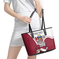Personalized Latvia Independence Day Leather Tote Bag 18th November 1918 - Wonder Print Shop
