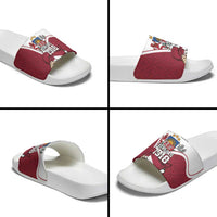 Personalized Latvia Independence Day Slide Sandals 18th November 1918 - Wonder Print Shop