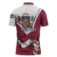 Personalized Latvia Independence Day Zipper Polo Shirt 18th November 1918 - Wonder Print Shop