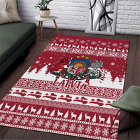 Latvia Christmas Area Rug Priecigus Ziemassvetkus - Wonder Print Shop