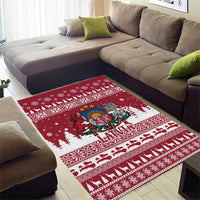 Latvia Christmas Area Rug Priecigus Ziemassvetkus - Wonder Print Shop