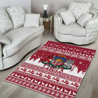 Latvia Christmas Area Rug Priecigus Ziemassvetkus - Wonder Print Shop