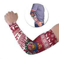 Latvia Christmas Arm Sleeves Priecigus Ziemassvetkus - Wonder Print Shop