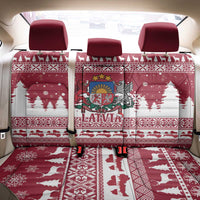 Latvia Christmas Back Car Seat Cover Priecigus Ziemassvetkus - Wonder Print Shop