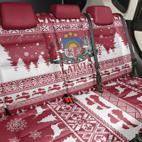 Latvia Christmas Back Car Seat Cover Priecigus Ziemassvetkus - Wonder Print Shop