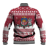 Latvia Christmas Baseball Jacket Priecigus Ziemassvetkus - Wonder Print Shop