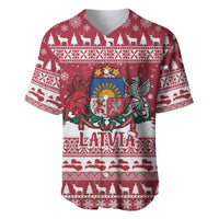 Latvia Christmas Baseball Jersey Priecigus Ziemassvetkus - Wonder Print Shop