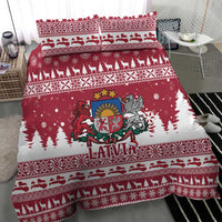 Latvia Christmas Bedding Set Priecigus Ziemassvetkus - Wonder Print Shop