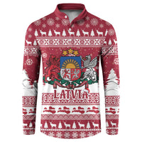 Latvia Christmas Button Sweatshirt Priecigus Ziemassvetkus - Wonder Print Shop