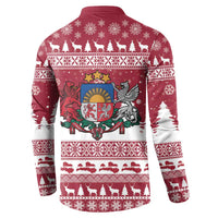 Latvia Christmas Button Sweatshirt Priecigus Ziemassvetkus - Wonder Print Shop