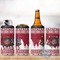 Latvia Christmas 4 in 1 Can Cooler Tumbler Priecigus Ziemassvetkus - Wonder Print Shop