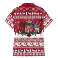 Latvia Christmas Family Matching Mermaid Dress and Hawaiian Shirt Priecigus Ziemassvetkus - Wonder Print Shop