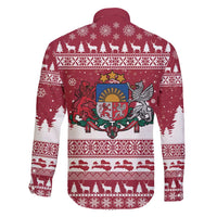 Latvia Christmas Family Matching Off Shoulder Short Dress and Hawaiian Shirt Priecigus Ziemassvetkus - Wonder Print Shop