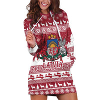 Latvia Christmas Hoodie Dress Priecigus Ziemassvetkus - Wonder Print Shop